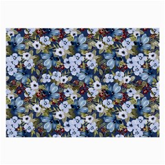 Blue Flowers Dark Blue Flowers Large Glasses Cloth