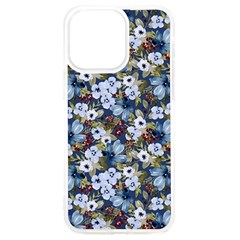 Blue Flowers Dark Blue Flowers Iphone 15 Pro Max Tpu Uv Print Case