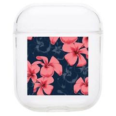 5902244 Pink Blue Illustrated Pattern Flowers Square Pillow Soft Tpu Airpods 1/2 Case by BlackRoseStore