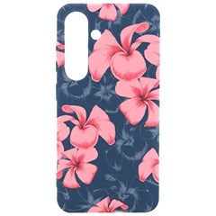 5902244 Pink Blue Illustrated Pattern Flowers Square Pillow Samsung Galaxy S24 6 2 Inch Black Tpu Uv Case by BlackRoseStore