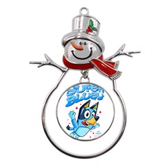 Super Bluey Metal Snowman Ornament