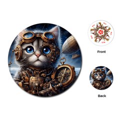 Maine Coon Explorer Playing Cards Single Design (round)