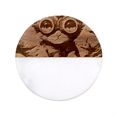 Underwater Explorer Classic Marble Wood Coaster (round)  by CKArtCreations