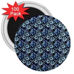 Blue Flowers 001 3  Magnets (100 Pack) by DinkovaArt