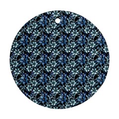 Blue Flowers 001 Round Ornament (two Sides)