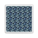 Blue Flowers 001 Memory Card Reader (Square) Front