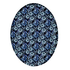 Blue Flowers 001 Oval Glass Fridge Magnet (4 Pack) by DinkovaArt