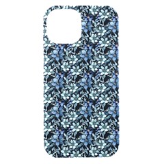 Blue Flowers 001 Iphone 15 Black Uv Print Pc Hardshell Case by DinkovaArt