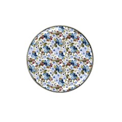 Blue Flowers Hat Clip Ball Marker (4 Pack)