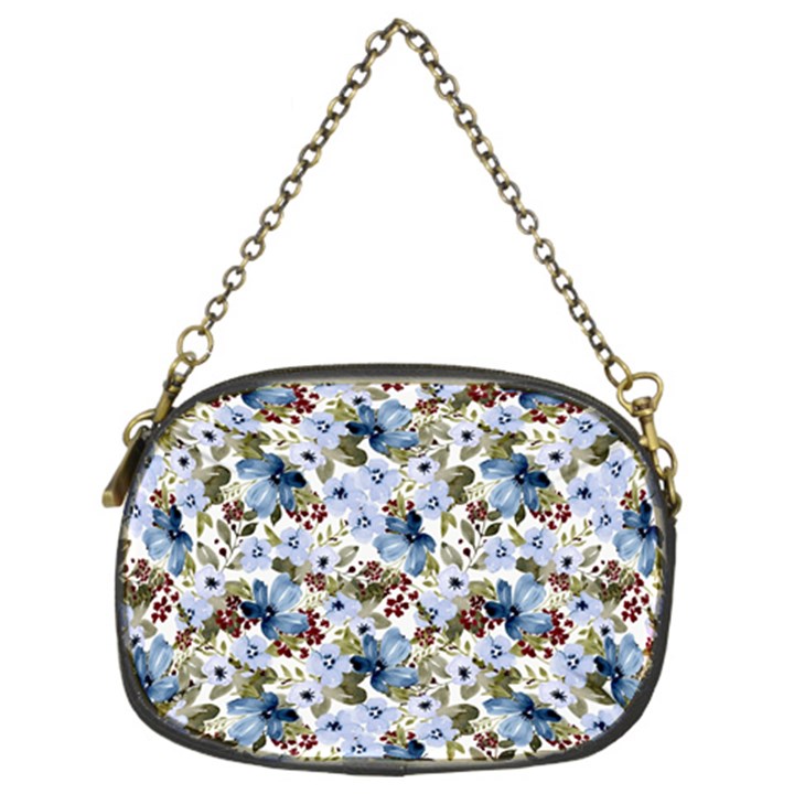 Blue Flowers Chain Purse (Two Sides)