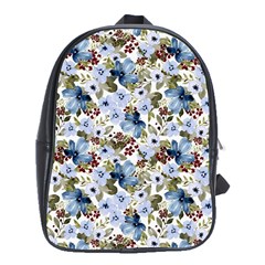 Blue Flowers School Bag (xl)