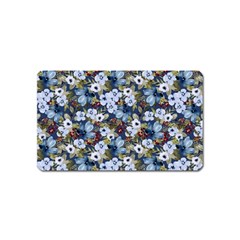 Blue Flowers 2 Magnet (name Card) by DinkovaArt