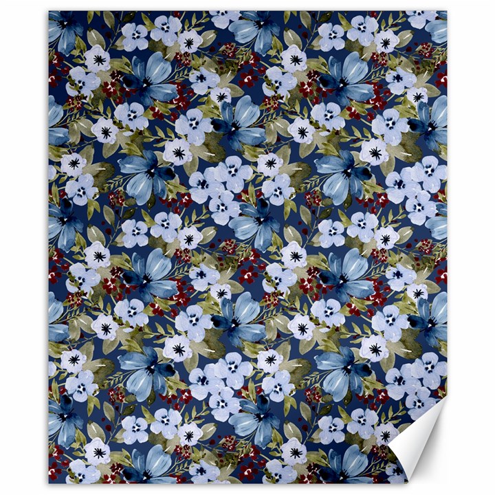 Blue Flowers 2 Canvas 8  x 10 