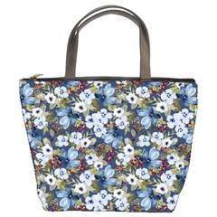 Blue Flowers 2 Bucket Bag