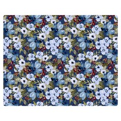 Blue Flowers 2 Two Sides Premium Plush Fleece Blanket (teen Size)
