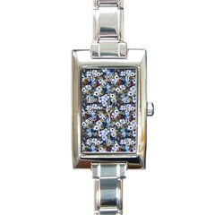 Blue Flowers Blue Flowers 2 Rectangle Italian Charm Watch