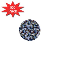 Blue Flowers Blue Flowers 2 1  Mini Buttons (100 Pack) 