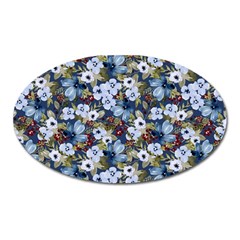 Blue Flowers Blue Flowers 2 Oval Magnet