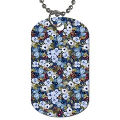 Blue Flowers Blue Flowers 2 Dog Tag (one Side)