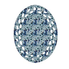 Blue Roses Oval Filigree Ornament (two Sides)