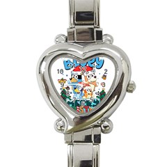 Bluey Birthday Heart Italian Charm Watch by avitendut