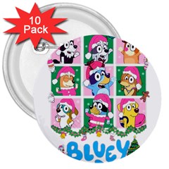 Bluey Christmas 3  Buttons (10 Pack) 