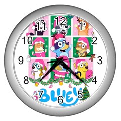 Bluey Christmas Wall Clock (silver)