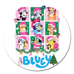 Bluey Christmas Magnet 5  (round)