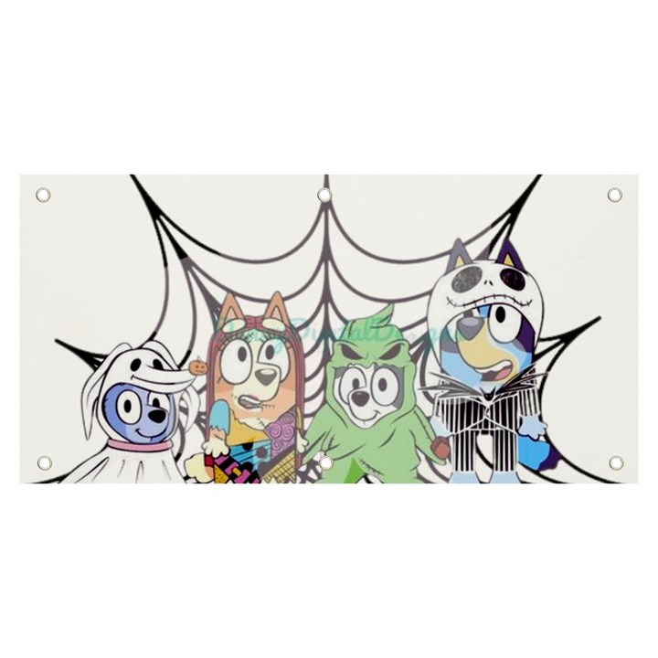 bluey halloween Banner and Sign 6  x 3 