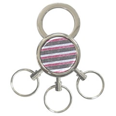 Vintage Vibrant Stripes Pattern Print Design 3-ring Key Chain by dflcprintsclothing