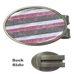 Vintage Vibrant Stripes Pattern Print Design Money Clips (oval) 