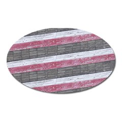 Vintage Vibrant Stripes Pattern Print Design Oval Magnet