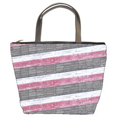 Vintage Vibrant Stripes Pattern Print Design Bucket Bag