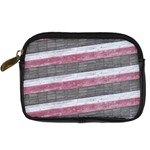 Vintage Vibrant Stripes Pattern Print Design Digital Camera Leather Case Front