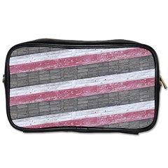 Vintage Vibrant Stripes Pattern Print Design Toiletries Bag (two Sides)