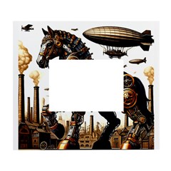 Steampunk Horse Punch 1 White Wall Photo Frame 5  X 7  by CKArtCreations