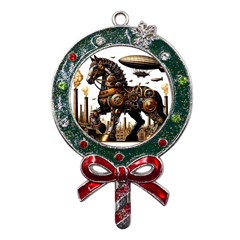 Steampunk Horse Punch 1 Metal X mas Lollipop With Crystal Ornament by CKArtCreations