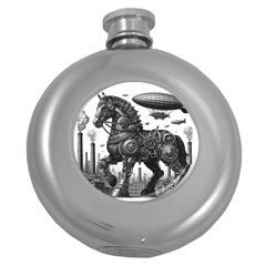 Steampunk Horse  Round Hip Flask (5 Oz)