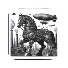 Steampunk Horse  Square Metal Box (black) by CKArtCreations