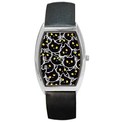 Cat Pattern Pet Drawing Eyes Barrel Style Metal Watch