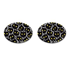 Cat Pattern Pet Drawing Eyes Cufflinks (oval)