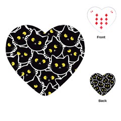 Cat Pattern Pet Drawing Eyes Playing Cards Single Design (heart)