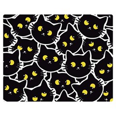 Cat Pattern Pet Drawing Eyes Two Sides Premium Plush Fleece Blanket (teen Size)