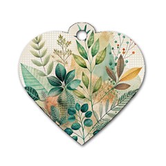 Flowers Spring Dog Tag Heart (two Sides)