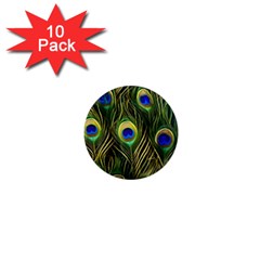 Peacock Pattern 1  Mini Magnet (10 Pack) 