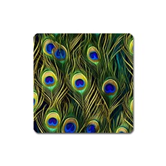 Peacock Pattern Square Magnet