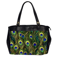 Peacock Pattern Oversize Office Handbag (2 Sides)