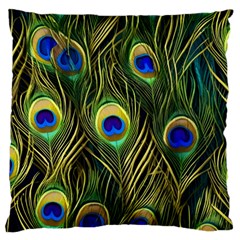 Peacock Pattern Standard Premium Plush Fleece Cushion Case (two Sides)