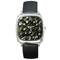 Sea Weed Salt Water Square Metal Watch