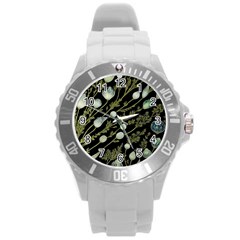 Sea Weed Salt Water Round Plastic Sport Watch (l)